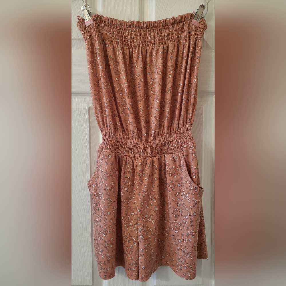 Floral Smocked Strapless Dress